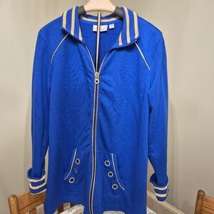Quacker Factory Blue Women's Jacket with Gols Accents